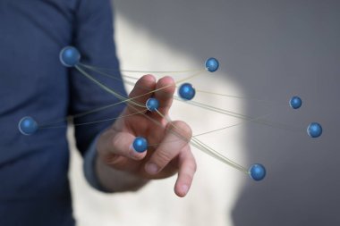 El etkileşimi ve küresel iletişim ile bağlantılı dijital ağ kavramı