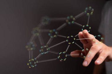 Elle dokunmalı dijital ağ bağlantısı, gelecekteki konsept