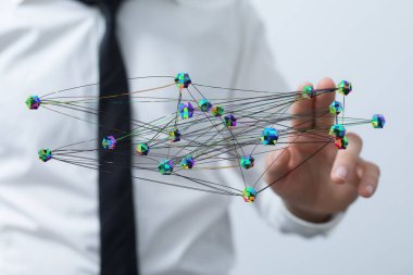 Ağ Bağlantısı Soyut Teknoloji Konsepti İşadamı