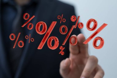 İş Adamları Kırmızı Sembollere Dokunuyor: Mali Konsept