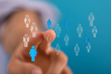 Toplumu ve iletişimi temsil eden, insanların sembolü ile insan bağlantısı