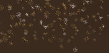 Kahverengi Arkaplanda Soyut Kar Tanesi Deseni: Şenlikli Kış Tasarımı