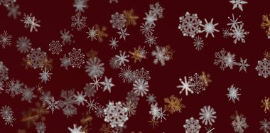 Kış mevsimi için Soyut Kar Tanesi Deseni Kestane Arkaplanı