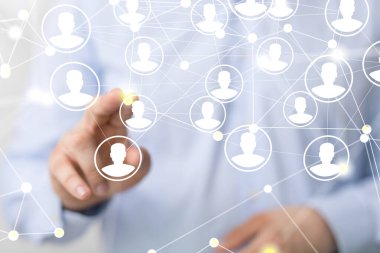 eldeki ağ dijital arayüzü