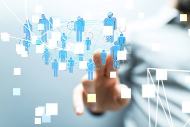 sosyal bağlantısı olan kavramsal resim 