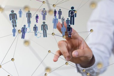 Sinirsel ağ konsepti. Bağlı hücreler.