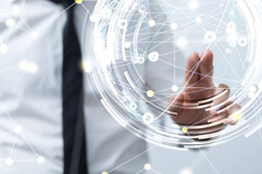 eldeki ağ dijital arayüzü