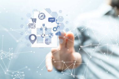 Ev verileri. Parçacıkları ve dijital verileri olan dijital siber uzay