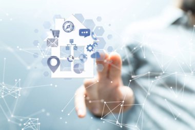 Ev verileri. Parçacıkları ve dijital verileri olan dijital siber uzay