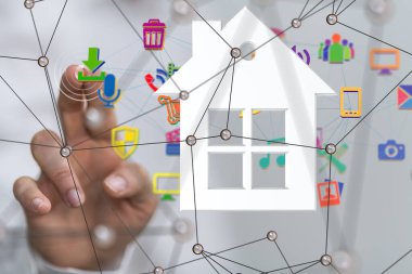 Ev verileri. Parçacıkları ve dijital verileri olan dijital siber uzay