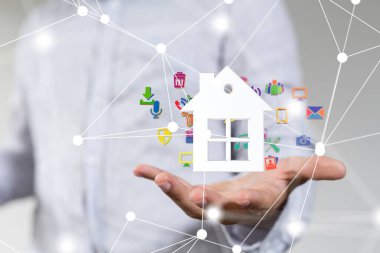 Ev. data Büyük veri görselleştirme arka planı. Soyut teknoloji