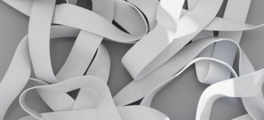 Soyut Beyaz Kurdeleler: Modern Minimalist Tasarım