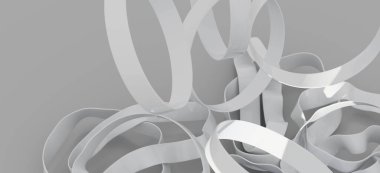 Soyut Beyaz Halkalar ve Eğriler Arkaplanı