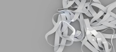 Gri Arkaplanda Soyut Beyaz Lastik Bantlar