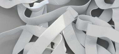 Soyut Beyaz Kurdeleler: Modern Minimalist Tasarım