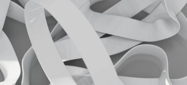 Soyut Beyaz Kurdeleler: Modern Minimalist Tasarım