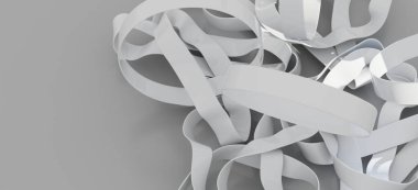 Soyut Beyaz Kurdeleler Karışık Tasarım