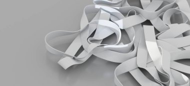 Soyut Beyaz Kumaş Kurdeleler Çarpık Arkaplan