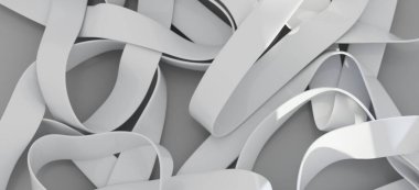 Soyut Beyaz Kurdeleler: Modern Minimalist Tasarım