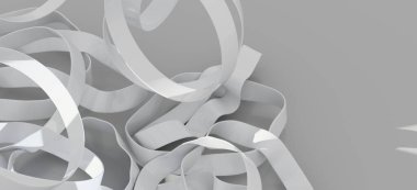 Soyut Beyaz Kurdeleler: Modern Tasarım Arkaplanı