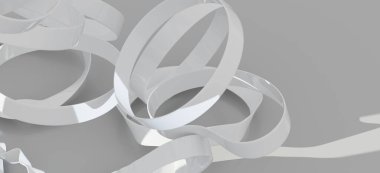 Soyut Beyaz Kurdele Girdabı: Modern Minimalist Tasarım