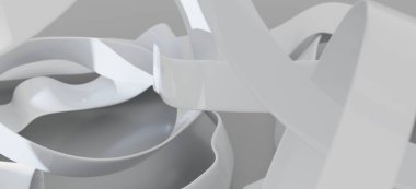 Soyut Beyaz Formlar: Modern Minimalist Tasarım