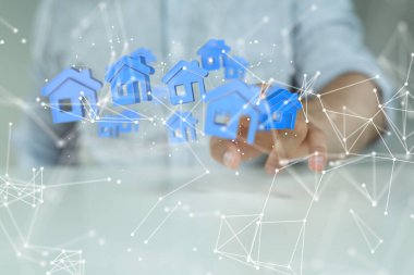 Ev verileri. Parçacıkları ve dijital verileri olan dijital siber uzay