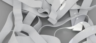 Soyut Beyaz Kurdeleler: Modern Minimalist Tasarım