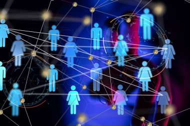 Soyut teknoloji grubu ve veri 3d