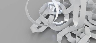 Soyut Beyaz Kurdeleler Karışık Tasarım