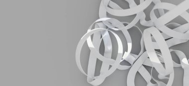 Gri Arkaplanda Soyut Beyaz Eğriler