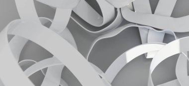 Soyut Beyaz Eğriler: Modern Geometrik Tasarım