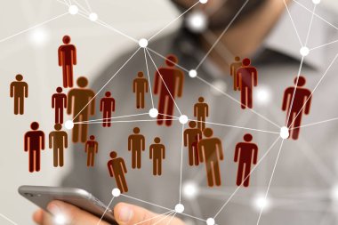 3D görüntüleme grubu mavi insanları tutuyor