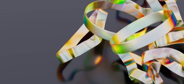 Soyut yanardöner kurdeleler girdap dizaynı