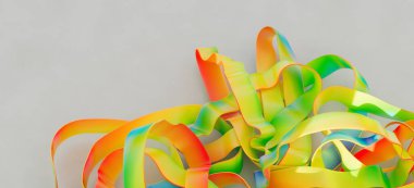 Soyut Gökkuşağı Kurdeleleri: Renkli Girdaplar ve Eğriler