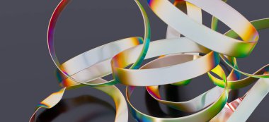 Soyut yanardöner kurdeleler girdap dizaynı