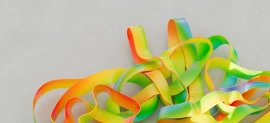 Soyut Gökkuşağı Kurdeleleri: Renkli Girdaplar ve Eğriler