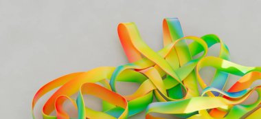 Soyut Gökkuşağı Kurdeleleri: Renkli Birleştirilmiş Tasarım