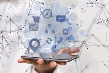 Çizgiler ve noktalar birleştiriliyor. Büyük veri görselleştirme 