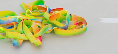 Bir Düğümdeki Soyut Renkli Kurdeleler