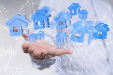 Ev verileri. Parçacıkları ve dijital verileri olan dijital siber uzay