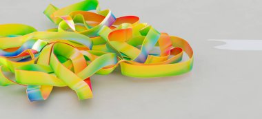 Soyut Gökkuşağı Kurdeleleri Çarpık Renkli Tasarım