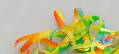 Soyut Gökkuşağı Kurdeleleri: Renkli Birleştirilmiş Tasarım