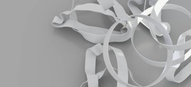 Soyut Beyaz Kurdele: Zarif Minimalist Tasarım