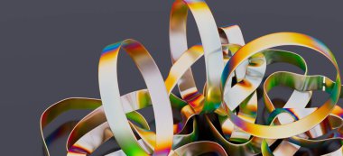 Soyut yanardöner metalik kurdeleler, girdap dizaynı