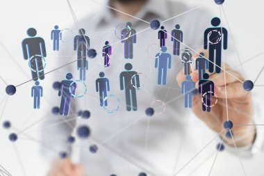 Sinirsel ağ konsepti. Bağlı hücreler.