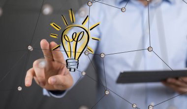 Sinirsel ağ 3 boyutlu illüstrasyon. Büyük veriler ve siber güvenlik