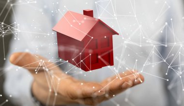 - Sinirsel ağ 3 boyutlu illüstrasyon. Büyük veri ve siber güvenlik