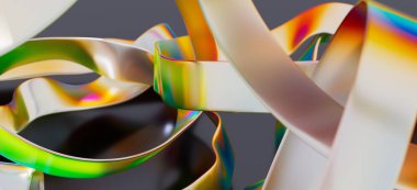 Soyut yanardöner kurdele tasarımı, modern sanat arkaplanı