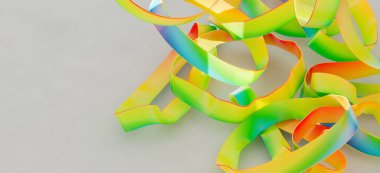 Soyut Renkli Kurdeleler Birleştirildi